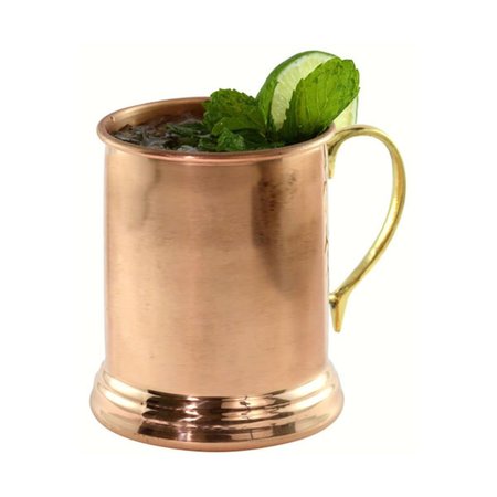 ZEES CREATIONS 24 oz Copper Tankard Smooth with Brass Handle AC6008